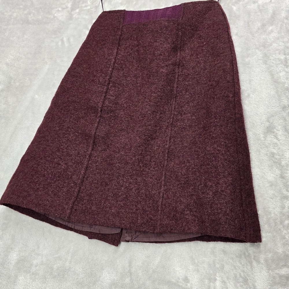Philosophy Wrap Skirt Women 2 Burgundy Virgin Wool Equestrian Academia Preppy - Picture 15 of 16